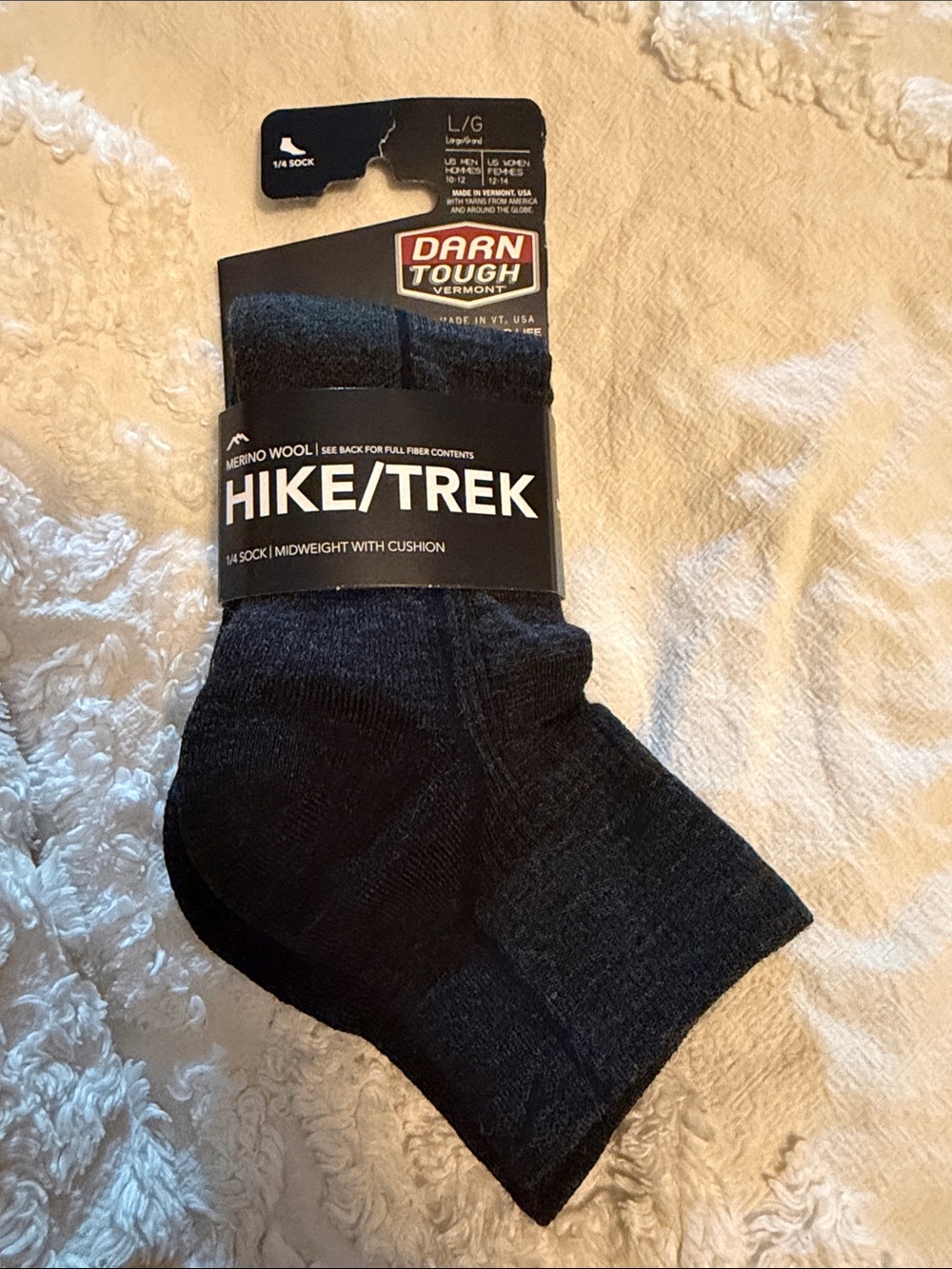 Darn Tough Hike/Trek Merino Wool Midweight Cushion Socks - Black - L/G